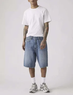 Bermuda jeans baggy Levi's light wash in cotone - Levis - FashionsVida