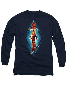 Unisex The s Diamond Trio Long Sleeve T-Shirt, Navy Size: Small - Navy - Size: S - Marvel - FashionsVida