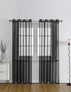 Pieza Panel de cortina traslúcida, cortinas de gasa con ojales, cortinas ligeras y transparentes para uso doméstico u oficina, cortina de poliéster - Shein - FashionsVida