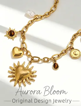 AURORA Trend Heart-Shaped Pendant Necklace For Women's Choker Necklaces Vintage Natural Stone Charm Stainless steel Jewelry - Aliexpress - FashionsVida