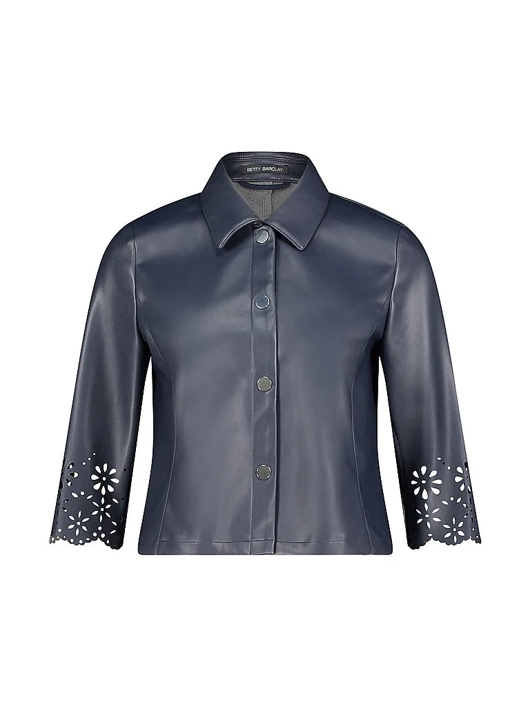 Blazer aspect cuir bleu marine 42 - Betty barclay - FashionsVida