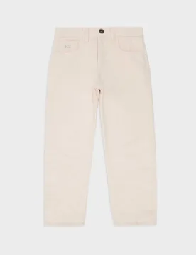 Pantalone cinque tasche avorio wide leg in cotone biologico 10-14 anni - Emporio armani - FashionsVida