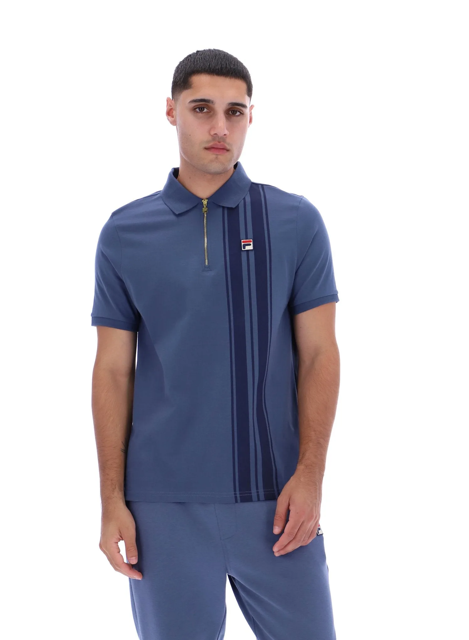 Vintage Indigo Dario Zipped Polo - XS - FILA - FashionsVida