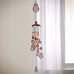 Windspiel "Eule" mit Klangstäben und Glocken