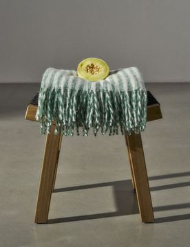 Coperta con frange - verde petrolio