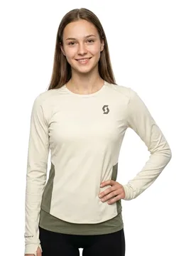 Maglietta A Maniche Lunghe Endurance Tech Cotton White / Hay Green XS - Scott - FashionsVida