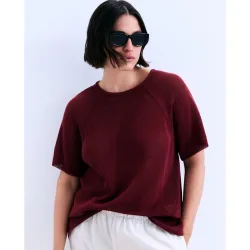 Jersey de mujer manga corta de algodón
