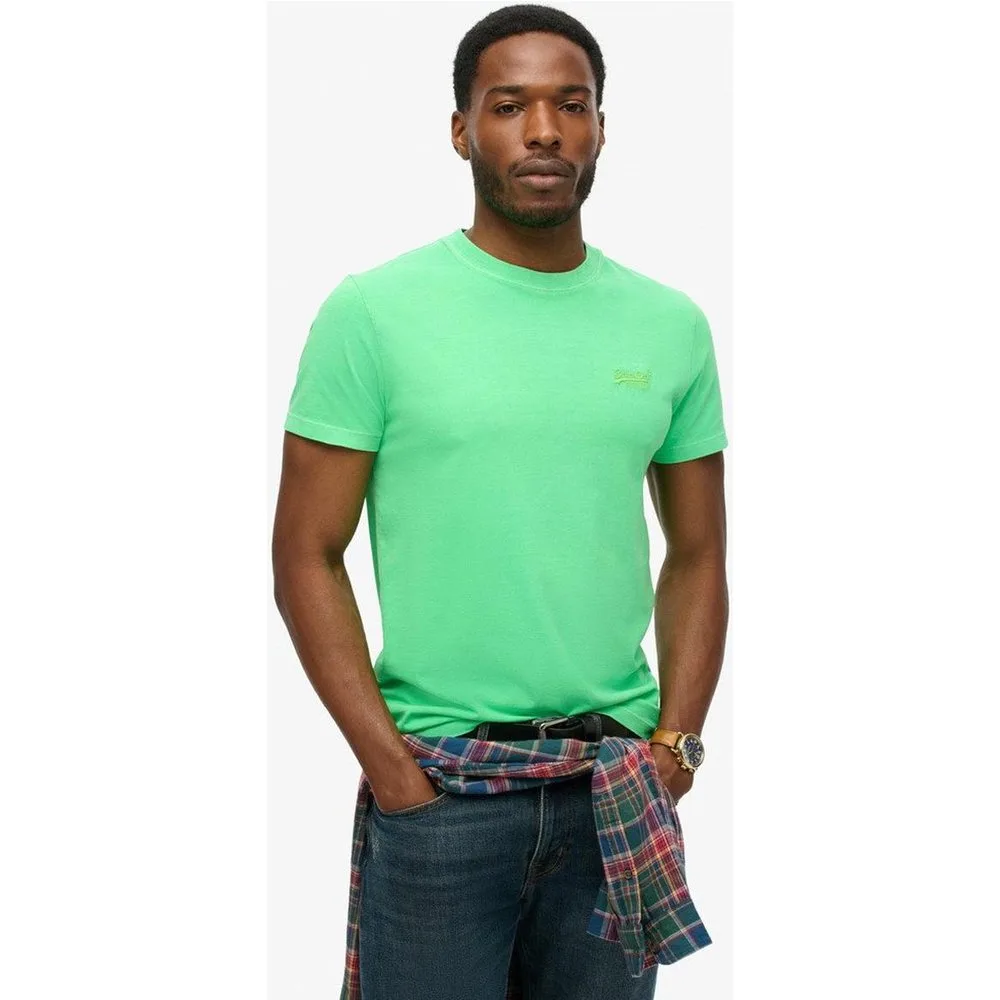 Camiseta de hombre de algodón con logotipo Essential Neon bordado - Superdry - FashionsVida