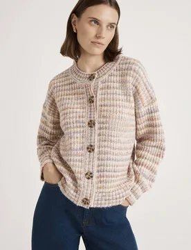 Women's Whitney Round Neck Knitted Cardigan Sweater Size: 18 - Multicolor - Size: 18 - Finery London - FashionsVida
