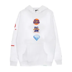 Felpa Cappuccio Uomo Hook Shot Hoodie X Space Jam 2 White