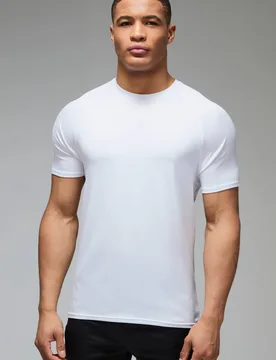Men's Active Lightweight Essentials Gym Regular Fit Raglan T-Shirt White Size 4X-Large White 4XL - boohooMAN - FashionsVida