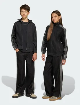 TRACK PANTS FIREBIRD DENIM 7-8A True Black Denim - Adidas - FashionsVida