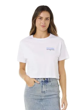 T-shirt à Manches Courtes Hayley O Crop Optical White S - Rip curl - FashionsVida