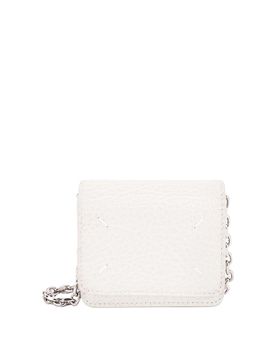 Portacarte in pelle con cuciture iconiche