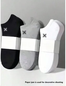 Pares de calcetines cortos de unicolor unisex, suaves y cómodos, con estampado, calcetines deportivos casuales y versátiles, adecuados para uso diar - Shein - FashionsVida