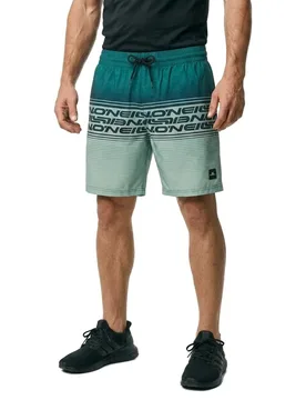 Short De Bain Logo Stripe 16´´ Green Heritage Stripe S - O´neill - FashionsVida