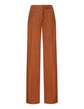 Pantaloni Svasati In Gabardine Di Lana