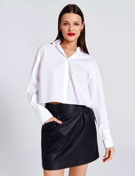 Sinsay - Gonna in ecopelle - nero