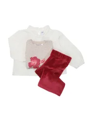 Set neonata 3 pezzi maglietta, pantaloni e gilet bacca 80