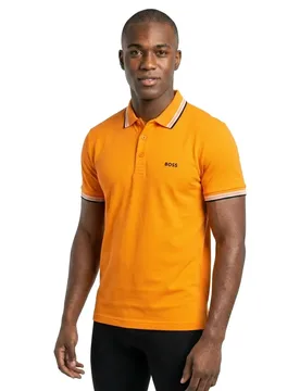Polo à Manches Courtes Paddy 10241663 Bright Orange XL - BOSS - FashionsVida