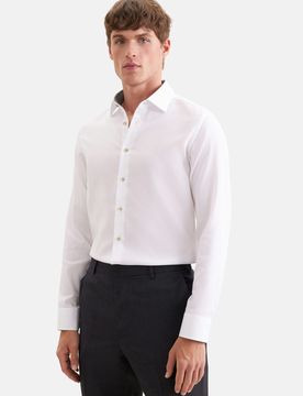 Slim Business Hemd Struktur Weiß 38