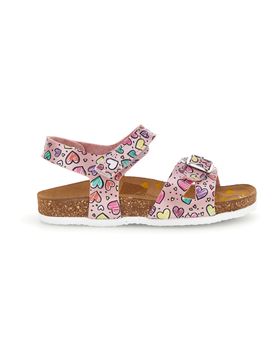 Sandali rosa fantasia cuoricini con fibbie 257A084SR 33