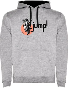 Felpa Con Cappuccio Jump Two-colour Heather Grey / Black - Kruskis - FashionsVida