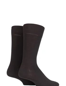 Pair Brown Swing Plain Cotton Socks Men's 5.5-8 Mens - - Brown - Size: 5.5-8 Mens - Falke - FashionsVida