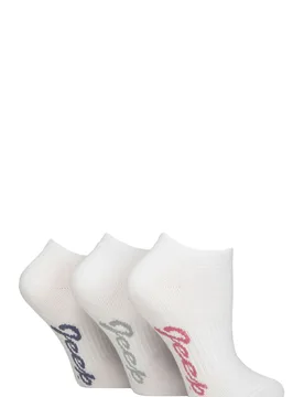 Women's 3 Pair Fully Cushioned Bamboo Trainer Socks White 4-8 - White - Size: Small - Jeep - FashionsVida