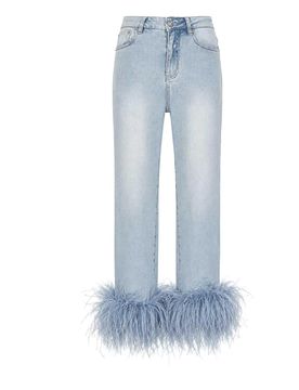 Jeans Arcade In Denim Con Piume