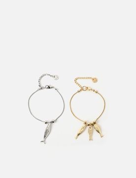 Boqueron set bracciale con charm pesci
