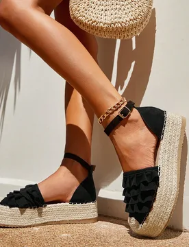 Sandalias de plataforma y cuña tejidas de cuerda para mujer, estilo bohemio para festival de música country, outfit de vacaciones y viajes esenciale - Shein - FashionsVida