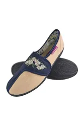 Women's Wide Fit Memory Foam Velcro Slippers - - Size: 7