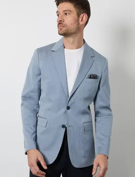 Men's Blue Textured Slim Fit Blazer Size: 38R - Blue - Size: 38R - Burton - FashionsVida