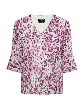 Faina Blusa lila / baya / blanco