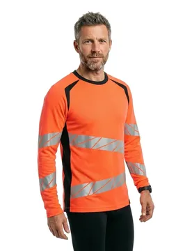Polo à Manches Longues Accelerate Safe 19081 Hi-Vis Red / Dark Navy 5XL - MASCOT - FashionsVida