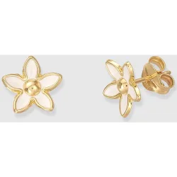 Pendientes Flor de oro y esmalte