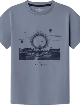 Maglietta A Maniche Corte Festival Wheel Thames Blue 5 Anni - Hackett - FashionsVida