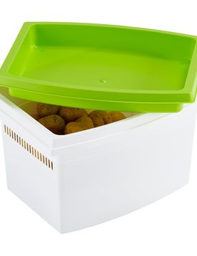 Kartoffel- und Gemüsebox "stapelbar" gruen weiss
