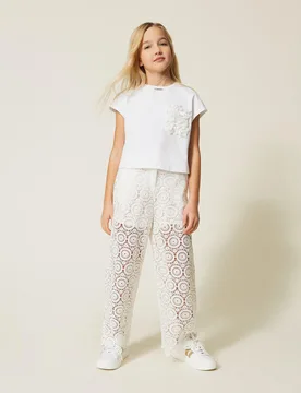 Pantalon en dentelle macramé - TWINSET - FashionsVida