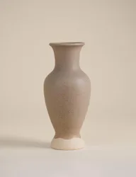 Shaped Dipped Ceramic Vase Soft White
