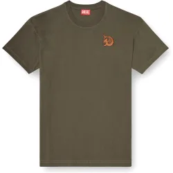 Camiseta de hombre de jersey y manga corta con estampado flocado