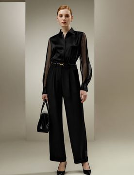 Camicia Di Seta Maniche Lungheun'Atmosfera Classicapura Seta Pura Seta Vestibilità Regolare Taglio Dimensionale Xs