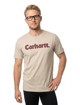T-shirt à Manches Courtes Logo Oat Milk L - Carhartt - FashionsVida