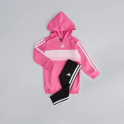Manchester United x Infant Essentials Tiberio 3-Stripes Fleece Leggins Set Pink/Black 18-24M