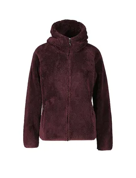 Giacca in pile da donna Roxburgh Hoodie rosso scuro M - Meru - FashionsVida