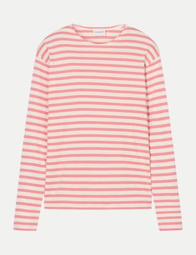 Gestreiftes Langarmshirt Rosa L