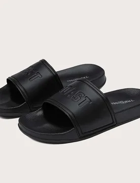 Chanclas con decoración de letras para hombres, de otoño/invierno, verano - Shein - FashionsVida