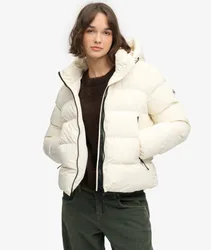 Superdry Damen Kapuzen-sportpufferjacke White - Größe: 34