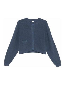 Cardigan girocollo in cotone